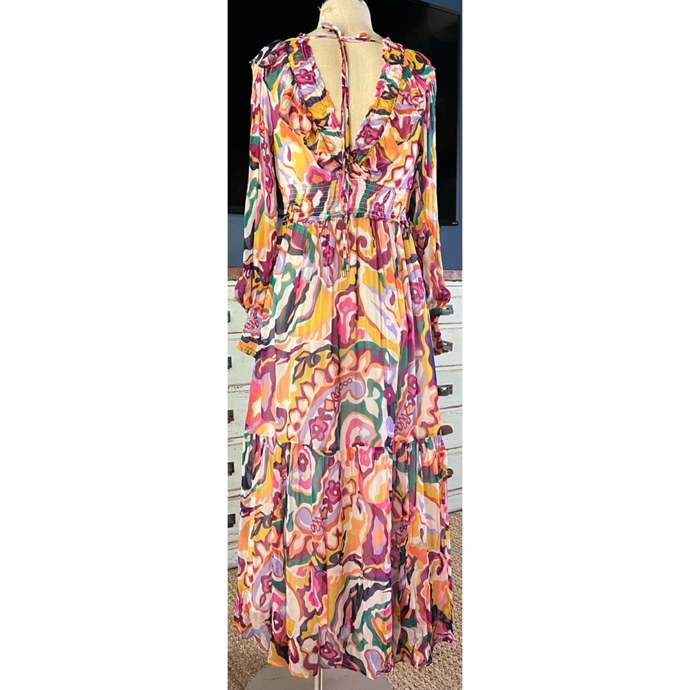 Anthropologie Odetta V-Neck Ruffle Maxi Dress M - Picture 15 of 16
